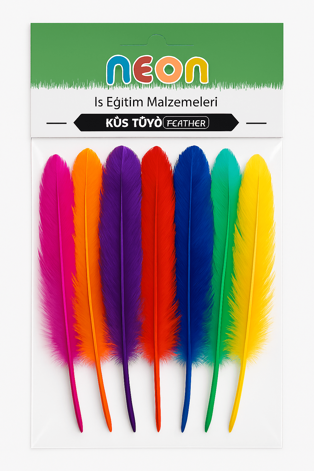 Kuş Tüyü Renkli 12 Li 1 Paket 14 cm Tüy Karışık Renk Hobi Okul Öncesi Kreş Anasınıfı Kuş ve Kaz Tüyü - indirimsepeti