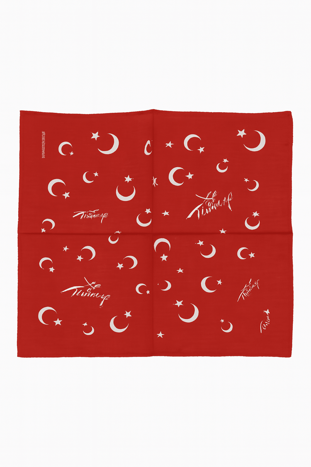 Türk Bayrağı Ayyıldız Desenli Kırmızı Bandana Fular Pamuklu - indirimsepeti