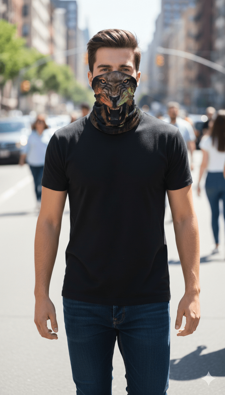 Aslan Desenli Motorcu Buff Maske Outdoor Boyunluk Unisex Bandana Spor, Motor ve Günlük Kullanım - indirimsepeti