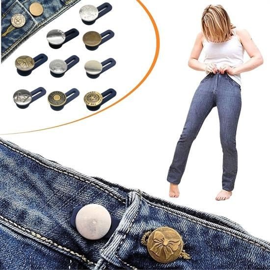 BUFFER® 10 Adet Yedek Kot Düğmeleri Beden Genişletici - indirimsepeti