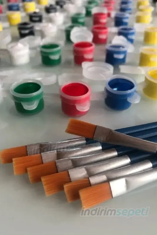 Akrilik Boya 6 Farklı Sulu Boya Fırça (5'er ml Haznede) 1 Adet - Indirimsepeti