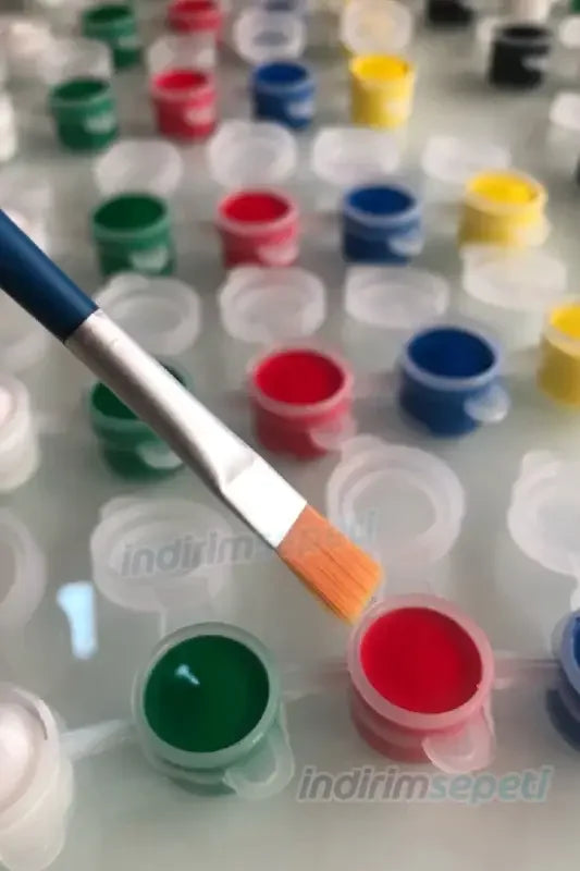 Akrilik Boya 6 Farklı Sulu Boya Fırça (5'er ml Haznede) 1 Adet - Indirimsepeti