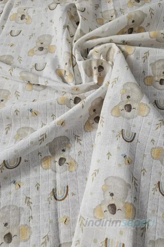 Çok Amaçlı Müslin Örtü Ayıcıklı 80x90 Cm Bebek Yeni Doğan Müslin Battaniye Müslin Bez - indirimsepeti