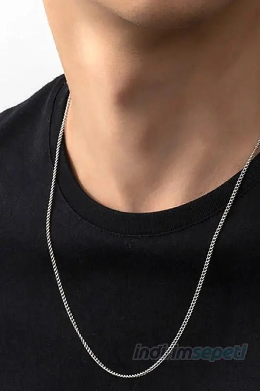 Çelik Zincir Kolye Sık Örüm 45 cm Kararma Yapmaz - indirimsepeti