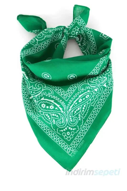 Bandana Etnik Desenli Bisiklet & Motosiklet Etkinlik Gezi Eğlence Pamuklu Yeşil - indirimsepeti