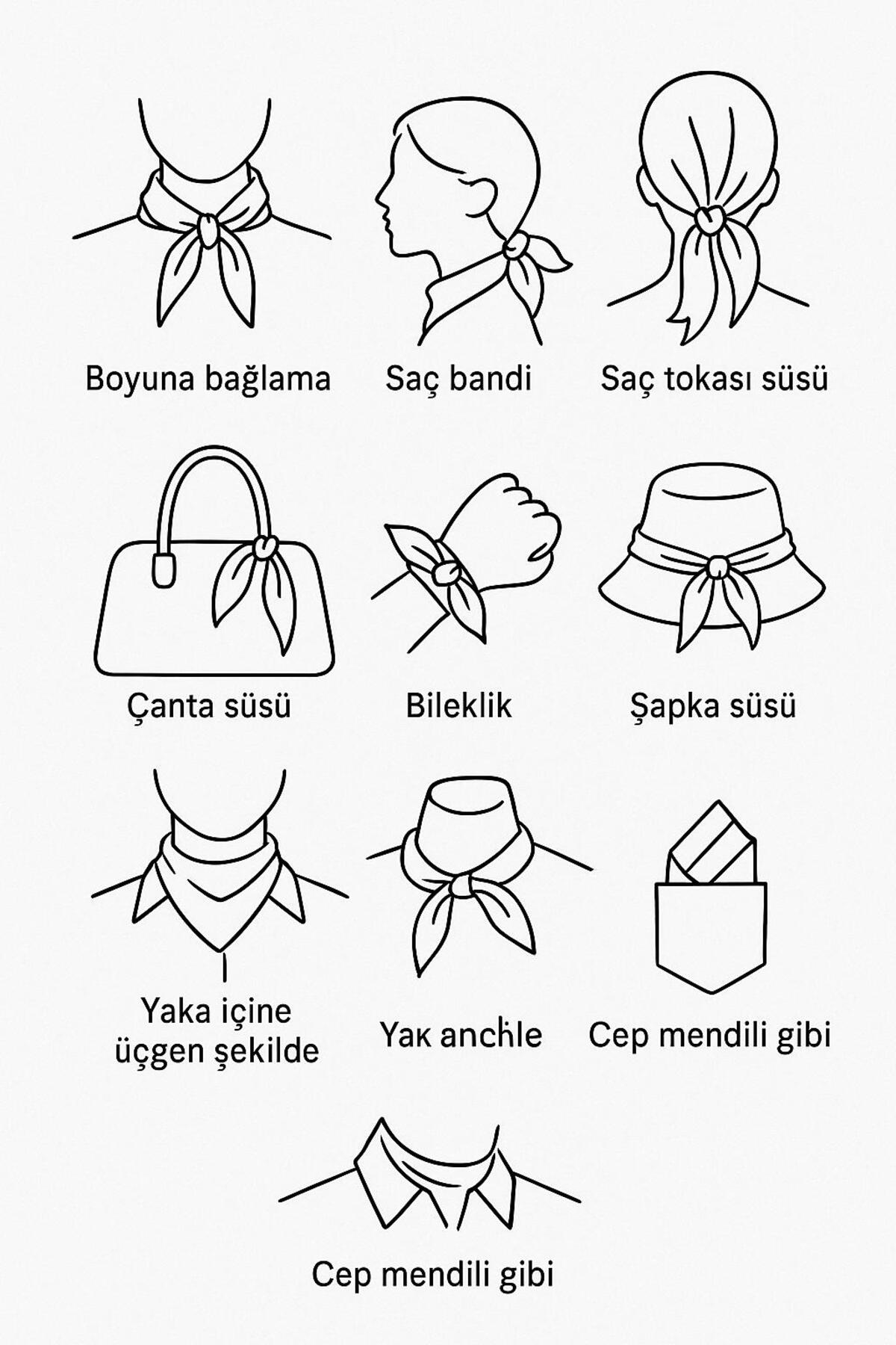 Yaprak Desenli Saten Bandana 55x55 cm | Şık Çanta Aksesuarı & Boyun Fuları - indirimsepeti