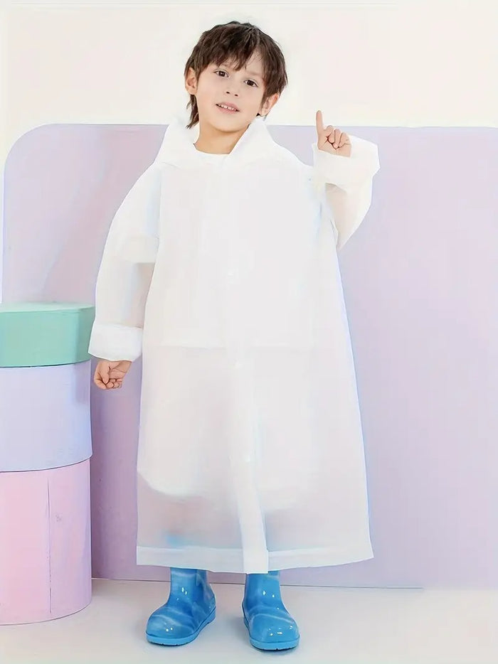 Yağmurluk Çocuk Su Rüzgar Geçirmez Yağmurluk Beyaz