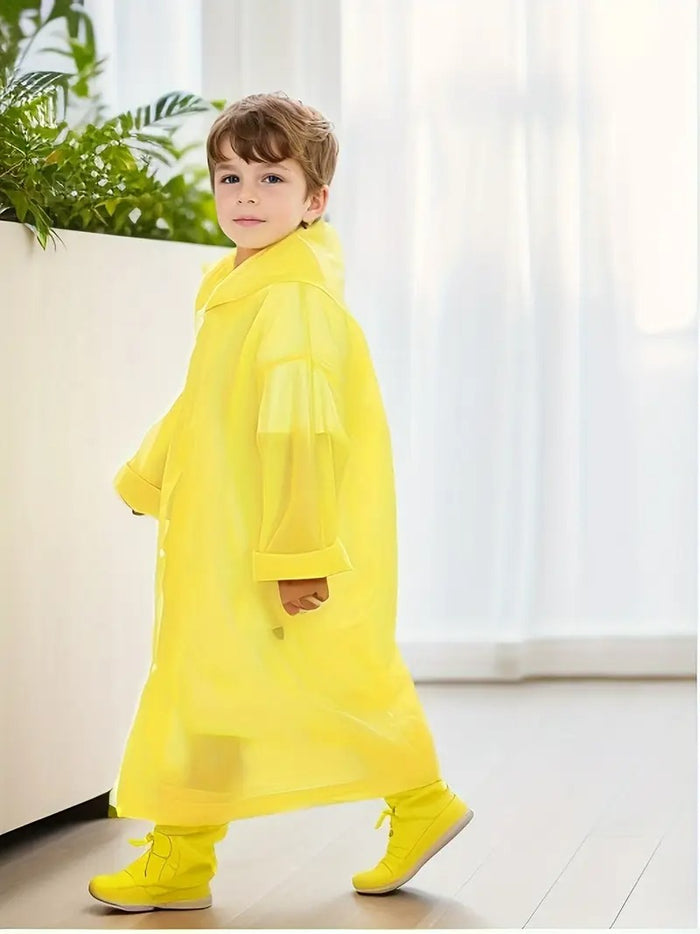 Unisex Çocuk Sarı Su Rüzgar Geçirmez Yağmurluk