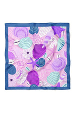 Deniz Kabuğu Desenli Saten Bandana 50x50 cm | Yazlık Çanta Aksesuarı & Boyun Fuları Şık Tasarım - indirimsepeti