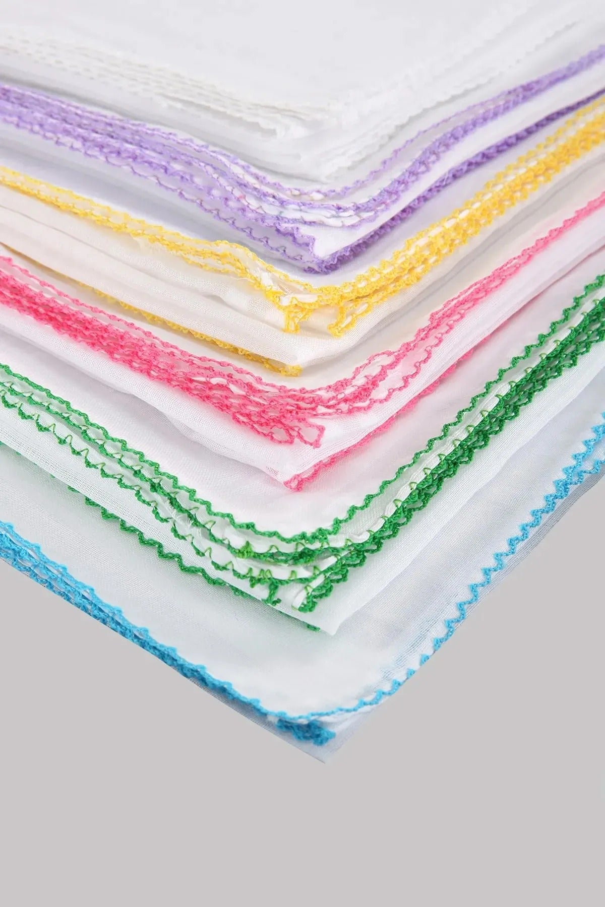 Tülbent Renkli Pamuklu Kroşeta Oyalı Iç Örtüsü 80x80 Cm Karışık Renk 1 Adet - Indirimsepeti