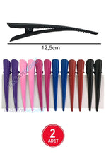 Metal Pens Saç Toka Klip Saç Tokası Renkli Düz Karışık Renk Büyük Boy 12 cm 2 Adet - indirimsepeti
