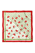 Kiraz Desenli Saten Bandana 50x50 cm – Tek Taraflı Baskı Şık Saç & Boyun Fuları - indirimsepeti
