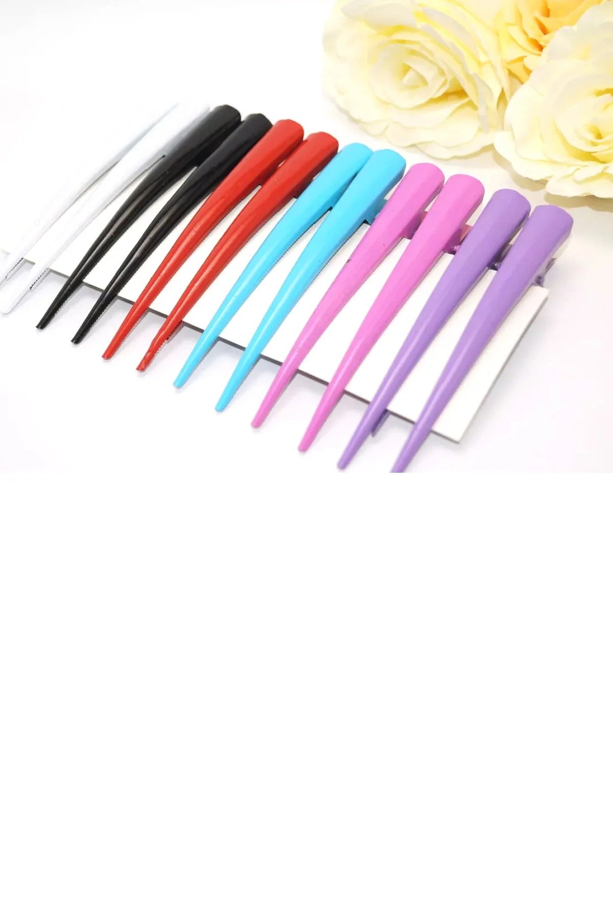 Metal Pens Saç Toka Klip Saç Tokası Renkli Düz Karışık Renk Büyük Boy 12 cm 2 Adet - indirimsepeti