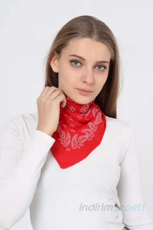 Bandana Etnik Desenli Bisiklet & Motosiklet Etkinlik Gezi Eğlence Pamuklu Kırmızı 4 Model - Indirimsepeti