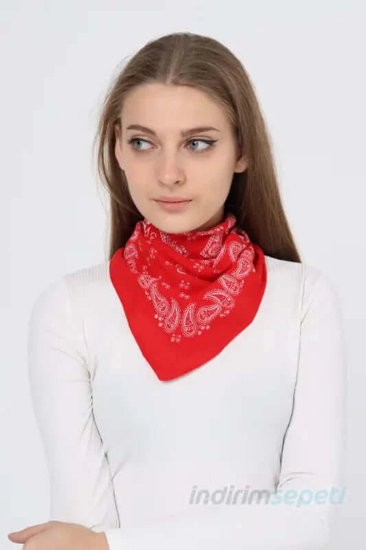 Bandana Etnik Desenli Bisiklet & Motosiklet Etkinlik Gezi Eğlence Pamuklu Kırmızı 4 Model - Indirimsepeti