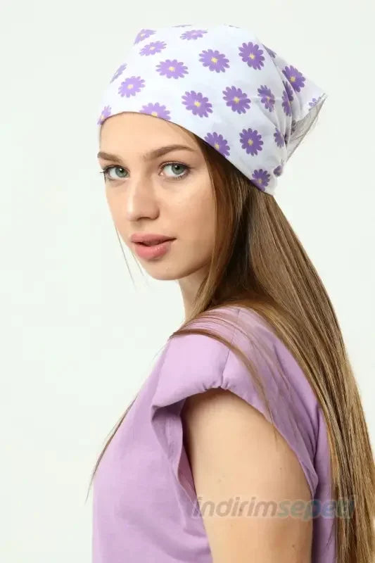 Bandana Papatya Bisiklet & Motosiklet Etkinlik Gezi Eğlence Pamuklu Beyaz - Indirimsepeti