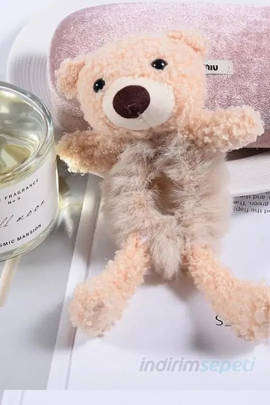 Pelüş Ayıcıklı Kürklü Simit Toka Lastik Toka - indirimsepeti