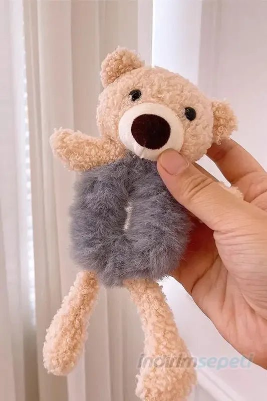 Pelüş Ayıcıklı Kürklü Simit Toka Lastik Toka - indirimsepeti