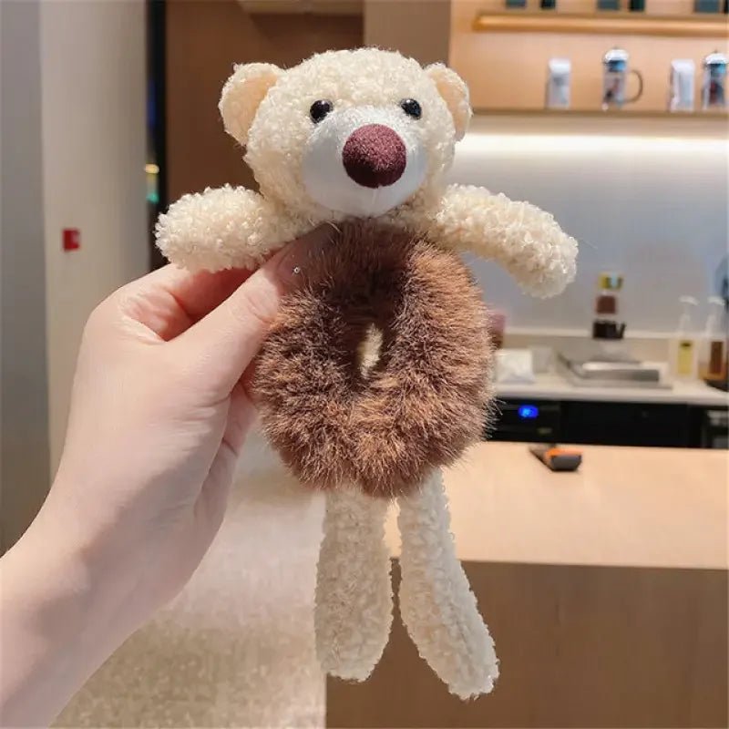 Pelüş Ayıcıklı Kürklü Simit Toka Lastik Toka - indirimsepeti