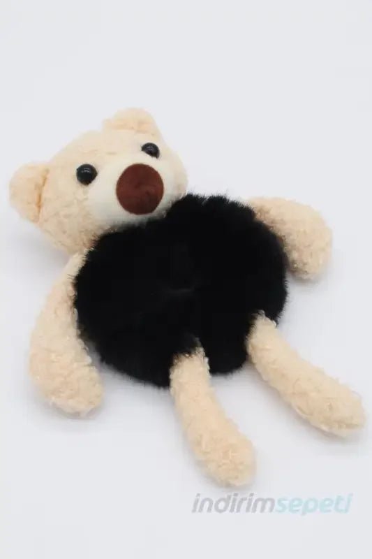 Peluş Ayıcıklı Kürklü Simit Toka Lastik Toka Saç Aksesuar - indirimsepeti