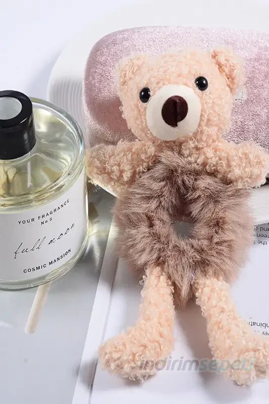 Peluş Ayıcıklı Kürklü Simit Toka Lastik Toka Saç Aksesuar - indirimsepeti