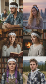 Etnik Desenli Üçgen Pamuklu Bandana 70×48×48 cm – 4 Mevsim Saç, Boyun, Spor & Makyaj Bandanası