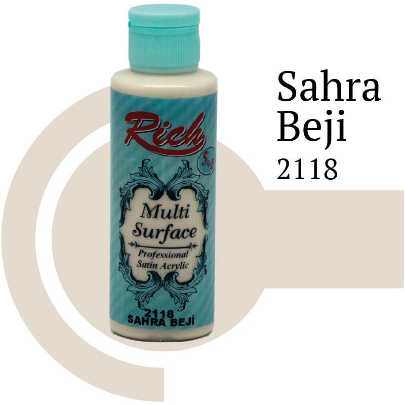 Rich Multi Surface 2118 SAHRA BEJİ Akrilik Boya 120cc - indirimsepeti