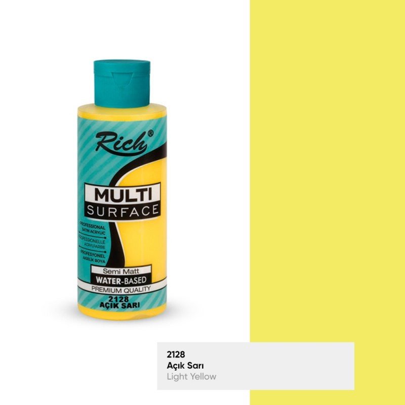 Rich Multi Surface 2128 AÇIK SARI Akrilik Boya 120cc - indirimsepeti
