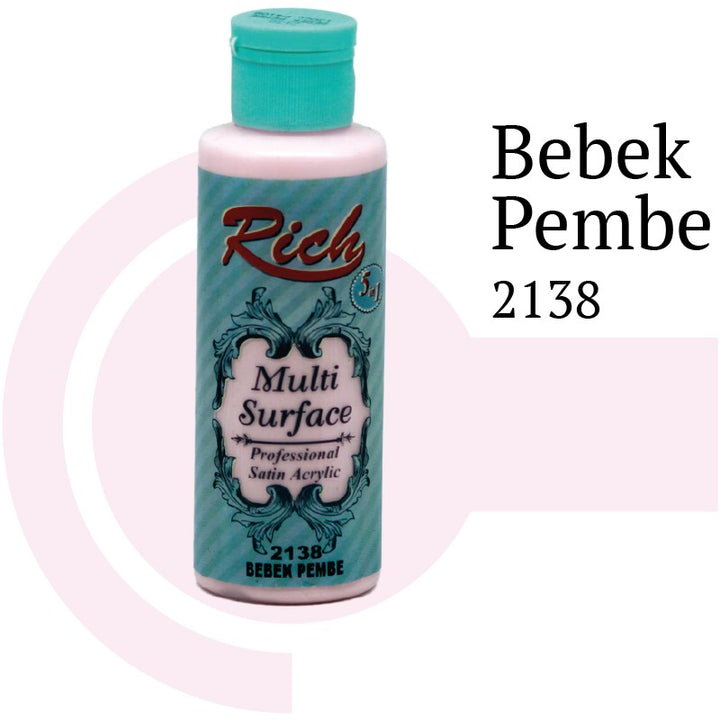 Rich Multi Surface 2138 BEBEK PEMBE Akrilik Boya 120cc