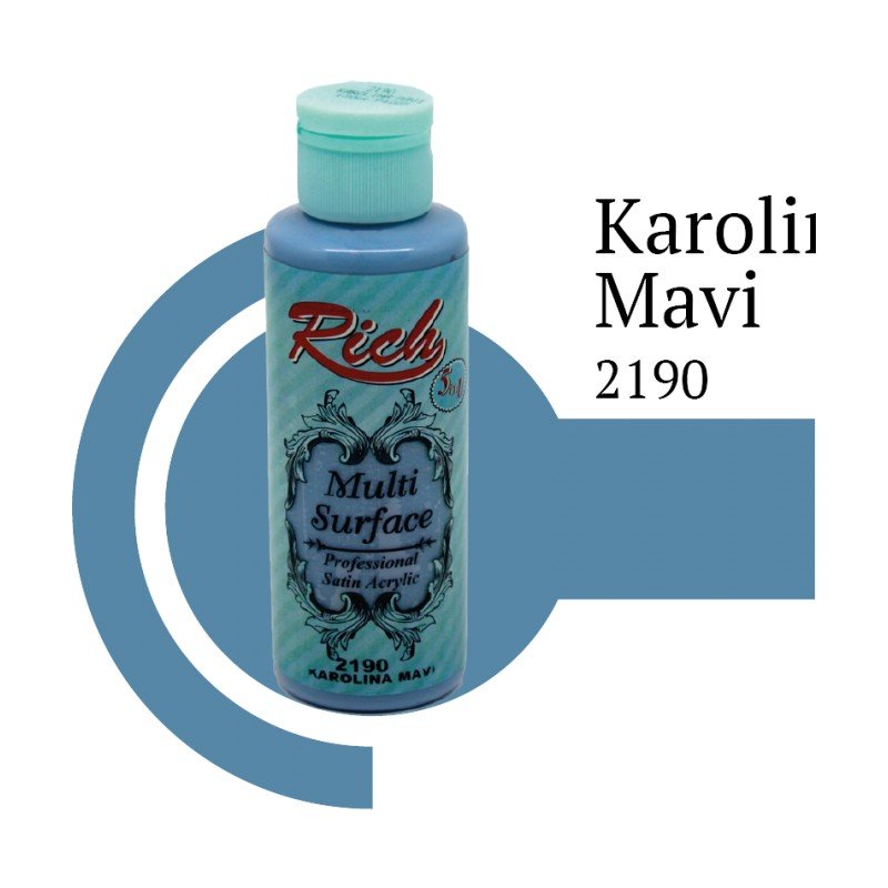 Rich Multi Surface 2190 KAROLİNA MAVİ Akrilik Boya 120cc - indirimsepeti