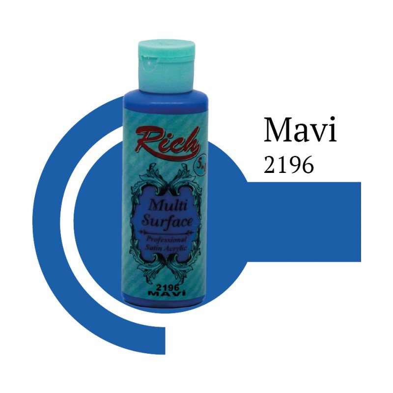 Rich Multi Surface 2196 MAVİ Akrilik Boya 120cc - indirimsepeti