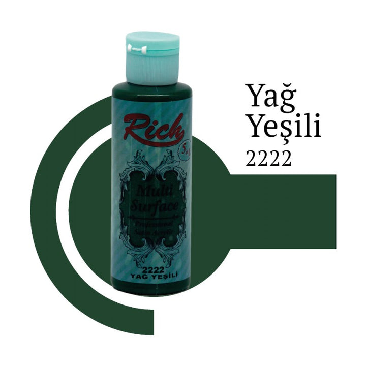 Rich Multi Surface 2222 YAĞ YEŞİLİ Akrilik Boya 120cc