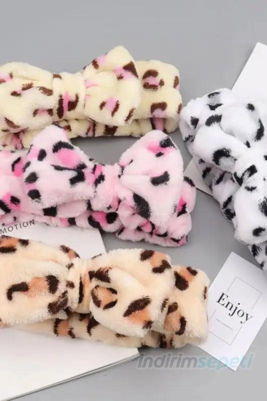 Saç Bandı Tavşan Kulaklı Pelüş Saç Bandı Makyaj Bandana Karışık 1 Adet - indirimsepeti