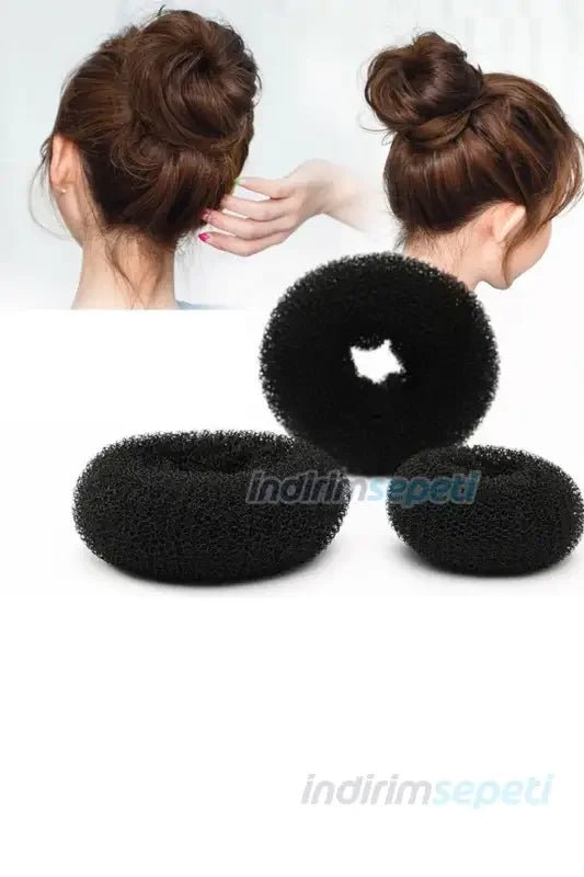 Sünger Topuz Tokası Saç Aksesuar 3 Adet 6cm - 8cm - 9cm - indirimsepeti