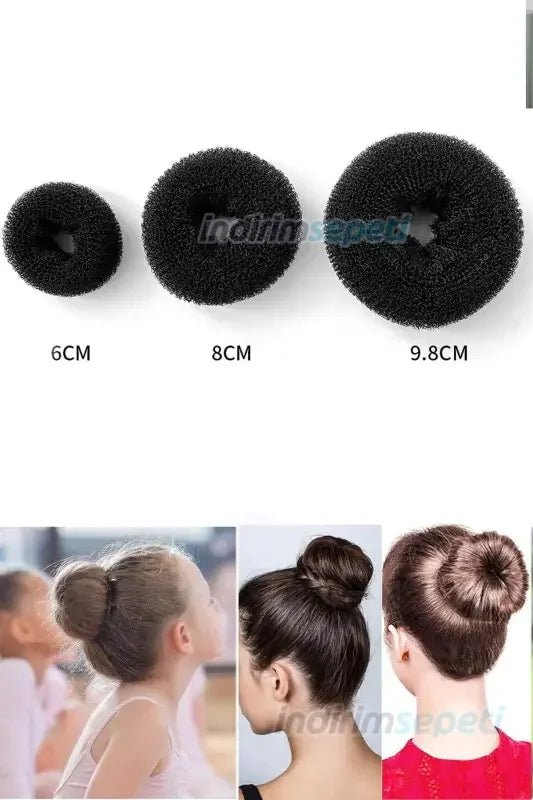 Sünger Topuz Tokası Saç Aksesuar 3 Adet 6cm - 8cm - 9cm - indirimsepeti